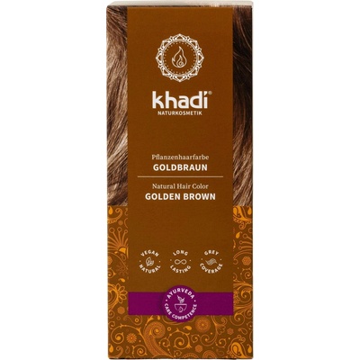 Khadi rostlinná barva na vlasy Henna ZLATÁ HNĚDÁ 100 g