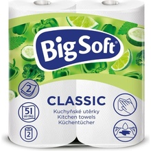 Big Soft papírové utěrky v roli Classic extra bílé 2 vrstvy 2 ks