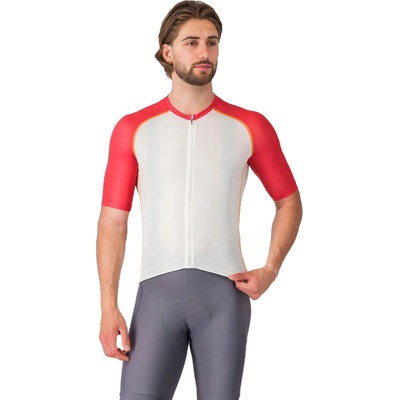 Castelli Unlimited Endurance 3 jersey Ivory/ Rich red-Vivid orange
