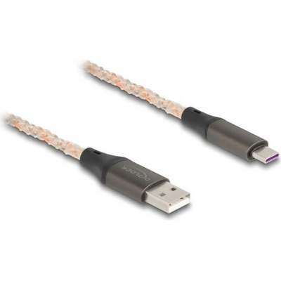 Delock 88164 USB USB 2.0 USB-A zástrčka USB-C ® zástrčka 1m průhledný