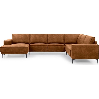 Scandic Кафяв ъглов диван от изкуствена кожа (ляв ъгъл/"U") Copenhagen - Scandic (14211SN PRESTON 24)