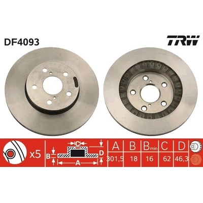 Brzdový kotúč TRW DF4093