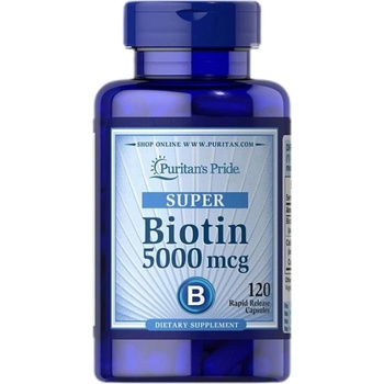 Image 1 of Puritan's Pride Biotin 5000 mcg [120 капсули]