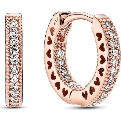 Pandora Třpytivé kruhové náušnice Rose 286317C01