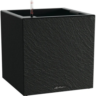 Lechuza Canto Slatestone plastový kvetináč 40 x 40 x 40,8 cm grafitovo čierny