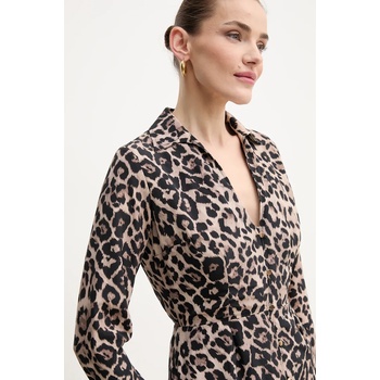 Morgan Рокля Morgan в бежово среднодълга със стандартна кройка RSPRING (RSPRING)