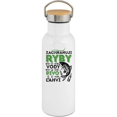 123TRIKO termoska Zachraňuji Ryby z vody a Pivo z lahví, V2 500 ml rybaření