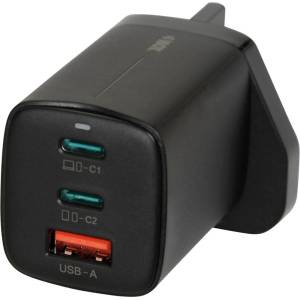 iBOX C-65 GaN универсално зарядно, 65W, UK щепсел, черно (ILUC65BUK)