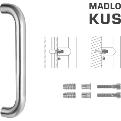 FT - MADLO kód K01 Ø 30 mm SP ks Rozteč madla: 600 mm, Dĺžka: 630 mm, Rozmer profilu madla: Ø 30 mm