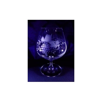 Lužické sklo sklenice skleničky broušené/ryté na koňak/Napoleonka DV-160 Víno 400 ml 6ks