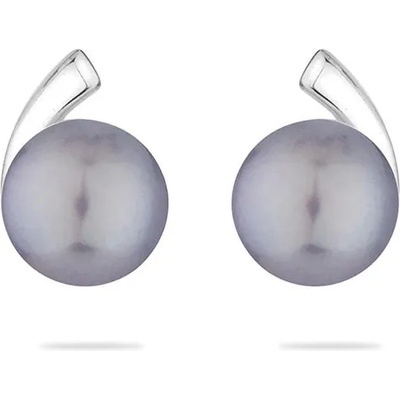 Swan Сребърни обици със сладководни черни перли SE0002AB Swan