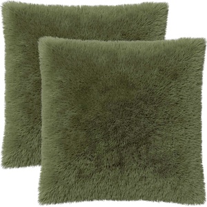 vidaXL Калъфка за възглавница 2 pcs HEERLEN Зелено 60 x 60 cm ПВ флийс (912755)