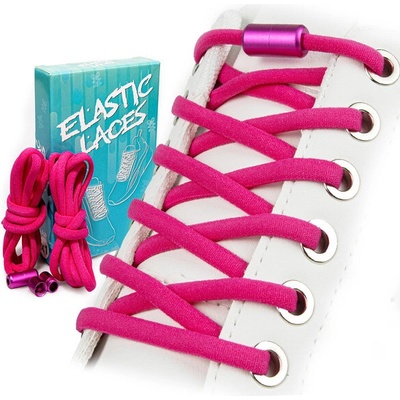 Laces elastické s kovovou sponou ružové