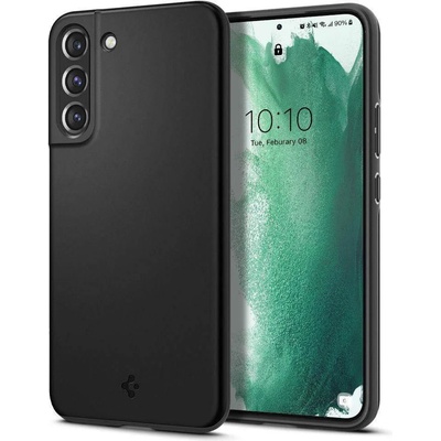Spigen Thin Fit Case - качествен тънък матиран кейс за Samsung Galaxy S22 Plus (черен)