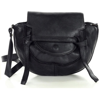 Mazzini Marco crossbody z pravé kůže Vintage styl černá