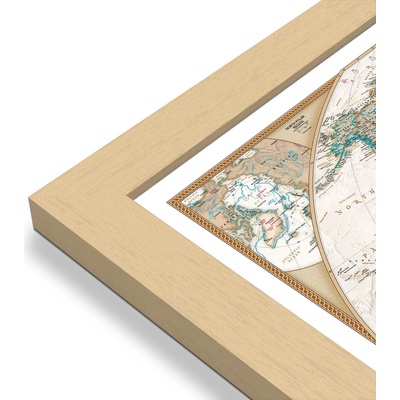 National Geographic Svět - nástěnná mapa Executive 188 x 122 cm Varianta: mapa v dřevěném rámu, Provedení: Pegi přírodní