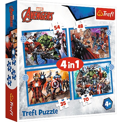 TREFL Stateční Avengers 4v1 35,48,54,70 dielov