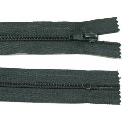 Spirálový zip no.5 nerozepínací 18cm tmavě zelený