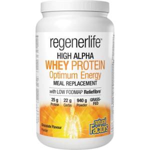 Natural Factors Regenerlife High Alpha Whey Protein Optimum Energy [940 грама] Шоколад