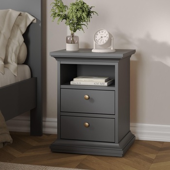 Нощен шкаф Paris с 2 чекмеджета Антрацит