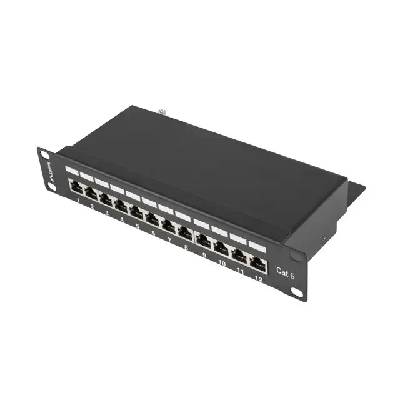 Пач панел, Lanberg patch panel 12port 1U 10" CAT. 6 shielded, black (PPF6-9012-B)