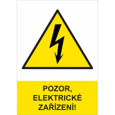 "Pozor elektrické zařízení" - 52x74 mm