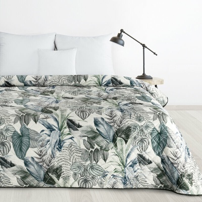 Takoy DESIGN 91 prehoz DAVOS prešívaný s potlačou exotických listov-HF-468017 200 x 220 cm