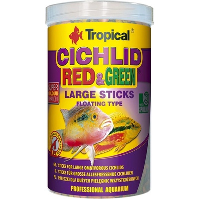 Tropical Cichlid Red/Green Large Sticks 250мл / 75г