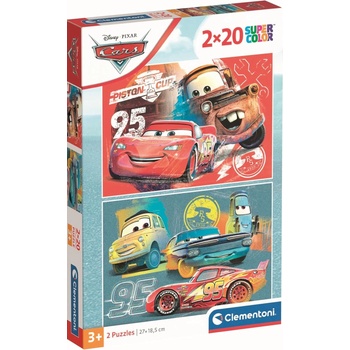 Clementoni Детски пъзел Clementoni от 2 x 20 части - Колите (24808)