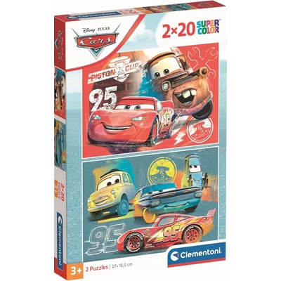 Clementoni Детски пъзел Clementoni от 2 x 20 части - Колите (24808)