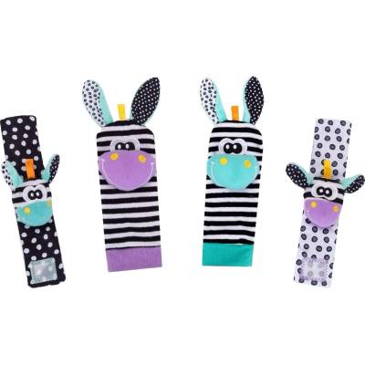 Smart Baby Меки бебешки дрънкалки за крачета и ръчички Smart Baby - Магаренца (ACTBK06)