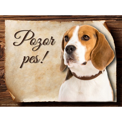 Sport hobby Cedulka Bígl Pozor pes CP617 15 x 11 cm