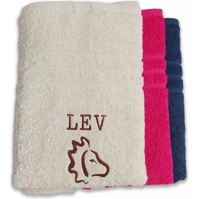 Top textil Osuška s vyšitým znamením zvěrokruhu „ Lev" 70x140 cm krémová