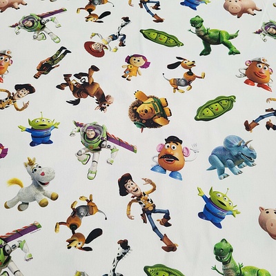 Detská dekoračná látka TOY STORY veľké šírka 140 cm