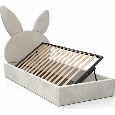 Ami Nábytek Kids Line 2 Rabbit s roštem a úložným prostorem šedá Velvet