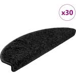 vidaXL Изтривалки за стълби, 30 бр. , 65x21x4 см, черни, полукръгли, големи (3365813)