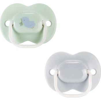 Tommee Tippee Ортодонтични залъгалки Tommee Tippee - AnyTime, Синя и Зелена с декор Птиче, с кутия за стерилизиране 0-12 m, 2 броя (TT.0268)