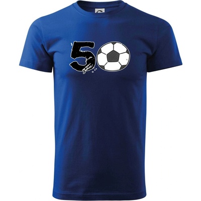 Futbal okrúhle narodeniny 50 tričko kráľovská modrá