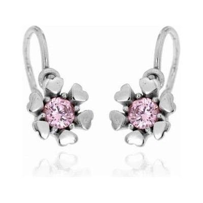 Zlatnictví U Kostela zlaté dětské náušnice růžové kytičky 021R