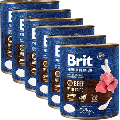 Brit Консерва Brit premium by Nature Говеждо и Трипа 6 x 800 г