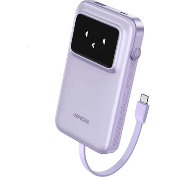 UGREEN Външна батерия /power bank/ Ugreen PB511, 10 000 mAh, лилава, 1x USB-A, 1x USB-C(м), 1x USB-C(ж), 30W, LED дисплей (35604B)