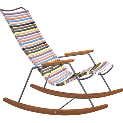 HOUE Click Pestrobarevné plastové houpací zahradní křeslo