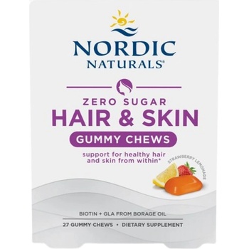 Nordic Naturals Hair & Skin Gummy Chews [27 желирани бонбони] Ягодова лимонада