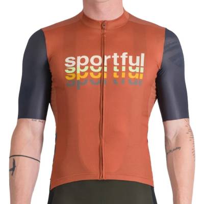 Sportful Мъжка фланелка с къс ръкав за колоездене Sportful Supergiara 2 Logo Jersey Cycling jersey - Sienna Glow (056-3901-0314)