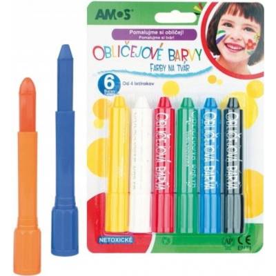 Amos Face Deco Farby na tvár sada 6 farieb