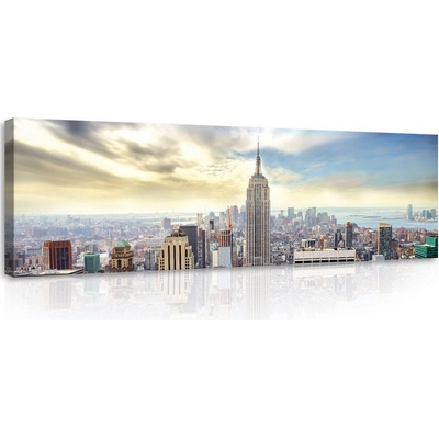 Postershop Obraz na plátně: Pohled na Manhattan - 145x45 cm