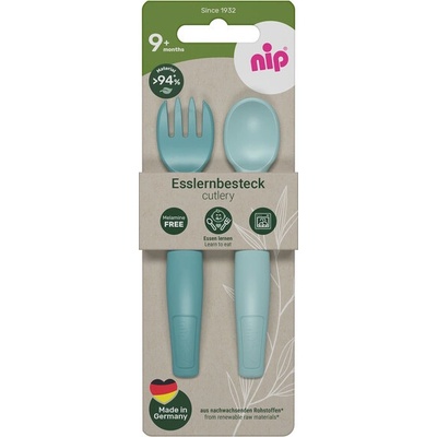 Nip NATURE line príbor 2 ks od 9m+ blue