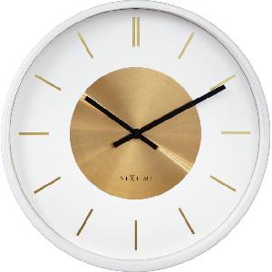 NeXtime Стенен часовник Retro II бяло и златисто (3535WI)