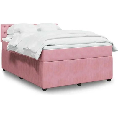 vidaXL 11461.3290099 Boxspring postel s matrací růžová samet