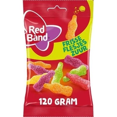 Red Band kyselé žvýkací bonbony s ovocnými příchutěmi ve tvaru lahviček 120 g